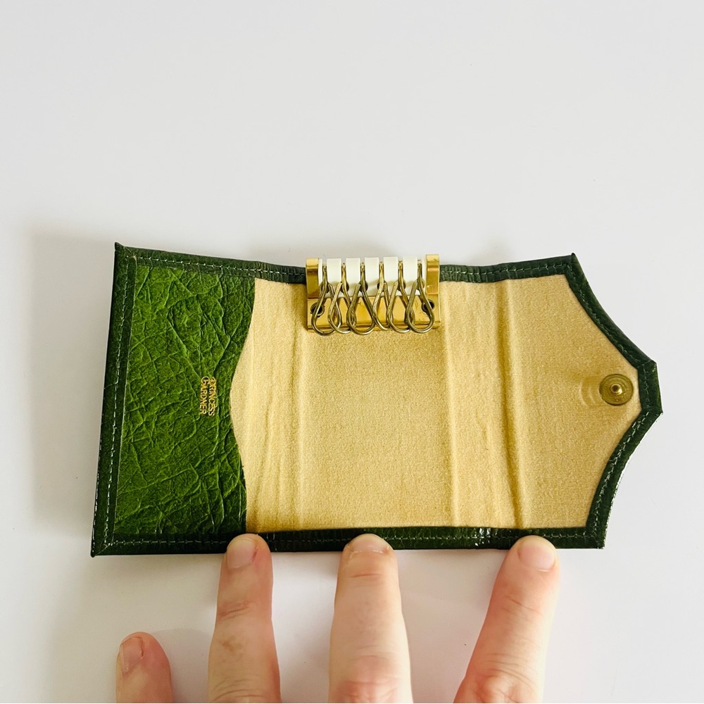 Vintage Leather Wallet + Princess Gardner Key Case Brown Green - Picture 12 of 15